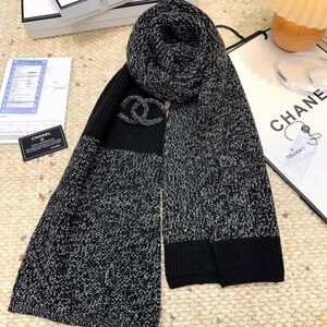 CHANEL Classic Black and White Scarf | Knit Style | From Personal Collection